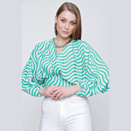 WOMEN'S PATTERNED BLOUSE - READY WOMEN'S CLOTHING WHOLESALE ready-made women's wholesale clothing women's clothing wholesale Turkish textile apparel
