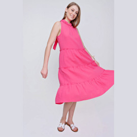 LINEN ONE PIECE DRESS - READY WOMEN'S CLOTHING WHOLESALE ready-made women's wholesale clothing women's clothing wholesale Turkish textile apparel