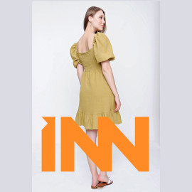 LINEN BACK DRESS - READY WOMEN'S CLOTHING WHOLESALE ready-made women's wholesale clothing women's clothing wholesale Turkish textile apparel