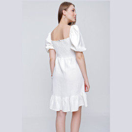 LINEN BACK DRESS - READY WOMEN'S CLOTHING WHOLESALE ready-made women's wholesale clothing women's clothing wholesale Turkish textile apparel