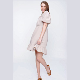 LINEN BACK DRESS - READY WOMEN'S CLOTHING WHOLESALE ready-made women's wholesale clothing women's clothing wholesale Turkish textile apparel