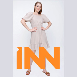 LINEN BACK DRESS - READY WOMEN'S CLOTHING WHOLESALE ready-made women's wholesale clothing women's clothing wholesale Turkish textile apparel