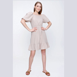 LINEN BACK DRESS - READY WOMEN'S CLOTHING WHOLESALE ready-made women's wholesale clothing women's clothing wholesale Turkish textile apparel