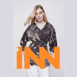 Patterned Chiffon Blouse -READY WOMEN'S CLOTHING WHOLESALE ready-made women's wholesale clothing women's clothing wholesale Turkish textile apparel