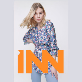 Patterned Chiffon Blouse -READY WOMEN'S CLOTHING WHOLESALE ready-made women's wholesale clothing women's clothing wholesale Turkish textile apparel