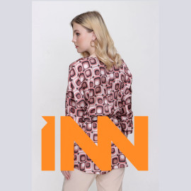 Patterned Chiffon Blouse -READY WOMEN'S CLOTHING WHOLESALE ready-made women's wholesale clothing women's clothing wholesale Turkish textile apparel