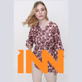 Patterned Chiffon Blouse -READY WOMEN'S CLOTHING WHOLESALE ready-made women's wholesale clothing women's clothing wholesale Turkish textile apparel