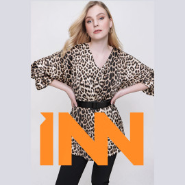 LEOPARD PRINT V-NECK BLOUSE - READY WOMEN'S CLOTHING WHOLESALE ready-made women's wholesale clothing women's clothing wholesale Turkish textile apparel