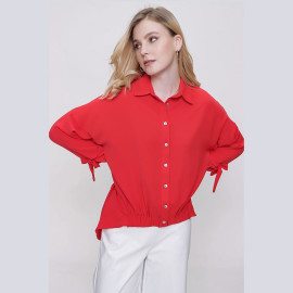SLEEVE DETAILED SHIRT - READY WOMEN'S CLOTHING WHOLESALE ready-made women's wholesale clothing women's clothing wholesale Turkish textile apparel