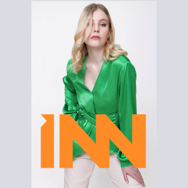 BELTED V-NECK SATIN BLOUSE - READY WOMEN'S CLOTHING WHOLESALE ready-made women's wholesale clothing women's clothing wholesale Turkish textile apparel