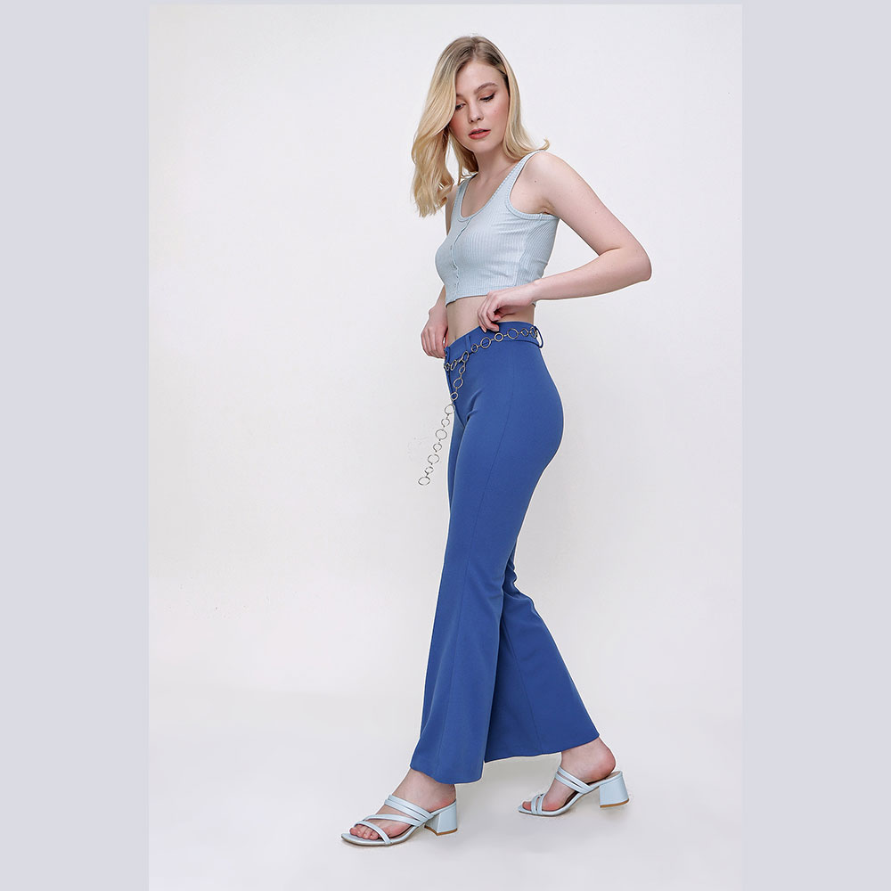 WAIST CHAIN DETAILED PANTS - READY WOMEN'S CLOTHING WHOLESALE ready-made women's wholesale clothing women's clothing wholesale Turkish textile apparel