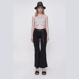 WAIST CHAIN DETAILED PANTS - READY WOMEN'S CLOTHING WHOLESALE ready-made women's wholesale clothing women's clothing wholesale Turkish textile apparel