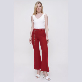 WAIST CHAIN DETAILED PANTS - READY WOMEN'S CLOTHING WHOLESALE ready-made women's wholesale clothing women's clothing wholesale Turkish textile apparel