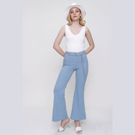 WAIST CHAIN DETAILED PANTS - READY WOMEN'S CLOTHING WHOLESALE ready-made women's wholesale clothing women's clothing wholesale Turkish textile apparel