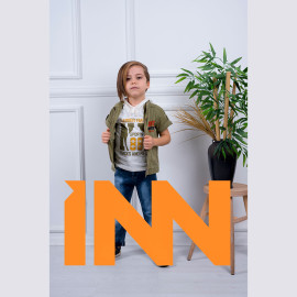 BOYS' SUIT WHOLESALE READY TOWEAR TRIPLE SUIT Jeans, jacket and half-sleeved shirt 002