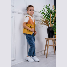 BOYS' SUIT WHOLESALE READY TOWEAR TRIPLE SUIT Hooded shirt with jeans and a jacket 003