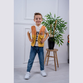 BOYS' SUIT WHOLESALE READY TOWEAR TRIPLE SUIT Hooded shirt with jeans and a jacket 003