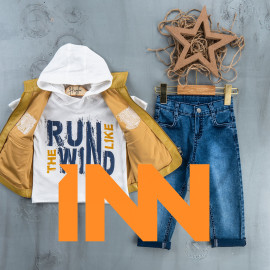 BOYS' SUIT WHOLESALE READY TOWEAR TRIPLE SUIT Jeans set with hoodie and bomber jacket 005