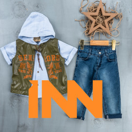 BOYS' SUIT WHOLESALE READY TOWEAR TRIPLE SUIT Jeans with a sweater and a shiny leather jacket 007 BOYS' SUIT WHOLESALE READY TOWEAR TRIPLE SUIT Jeans with a sweater and a shiny leather jacket 007