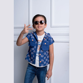 BOYS' SUIT WHOLESALE READY TOWEAR TRIPLE SUIT Jeans with a sweater and a jacket with a hoodie 010