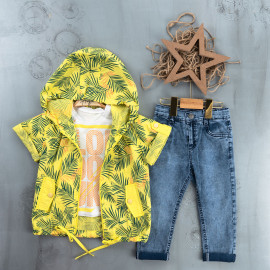 BOYS' SUIT WHOLESALE READY TOWEAR TRIPLE SUIT Jeans pants with a sweater and a tie-down jacket 014