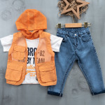 BOYS' SUIT WHOLESALE READY TOWEAR TRIPLE SUIT Jeans pants with pullover, hoodie and 3 pockets 016