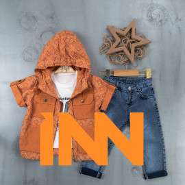 BOYS' SUIT WHOLESALE READY TOWEAR TRIPLE SUIT Jeans pants with pullover, hoodie and 3 pockets 016