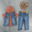 BOYS' SUIT WHOLESALE READY TOWEAR TRIPLE SUIT Half sleeve shirt with hoodie and denim jacket 020