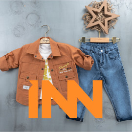 BOYS' SUIT WHOLESALE READY TOWEAR TRIPLE SUIT White sweater with a half-sleeved spring jacket 027