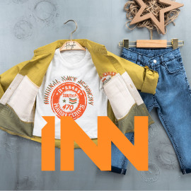 BOYS' SUIT WHOLESALE READY TOWEAR TRIPLE SUIT Jeans with a white sweater and a 3-color shirt 030