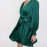 LONG SLEEVE SATIN MINI DRESS WITH BELT