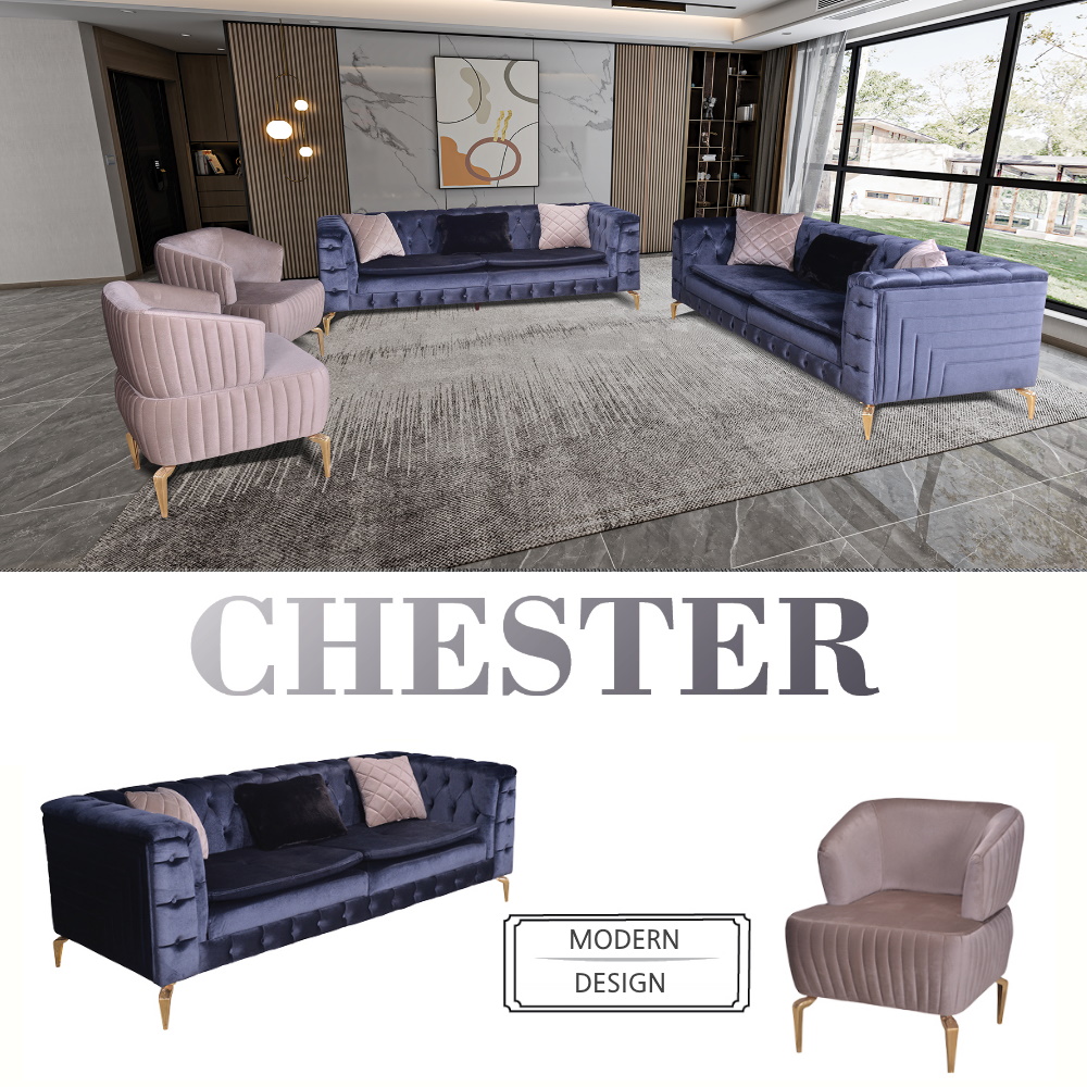 CHESTER SOFA SET PIECE LIVING ROOM CHAIR FOR HOME FROM FACTORY WHOLESALE