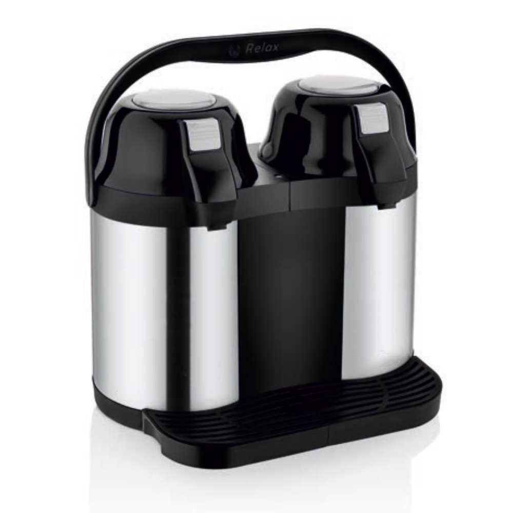FROM THE WHOLESALE FACTORY-DOUBLE DECK-STEEL BASE-COLD-HOT STORAGE-GLASS-INOX THERMOS (RLX5.0XL)