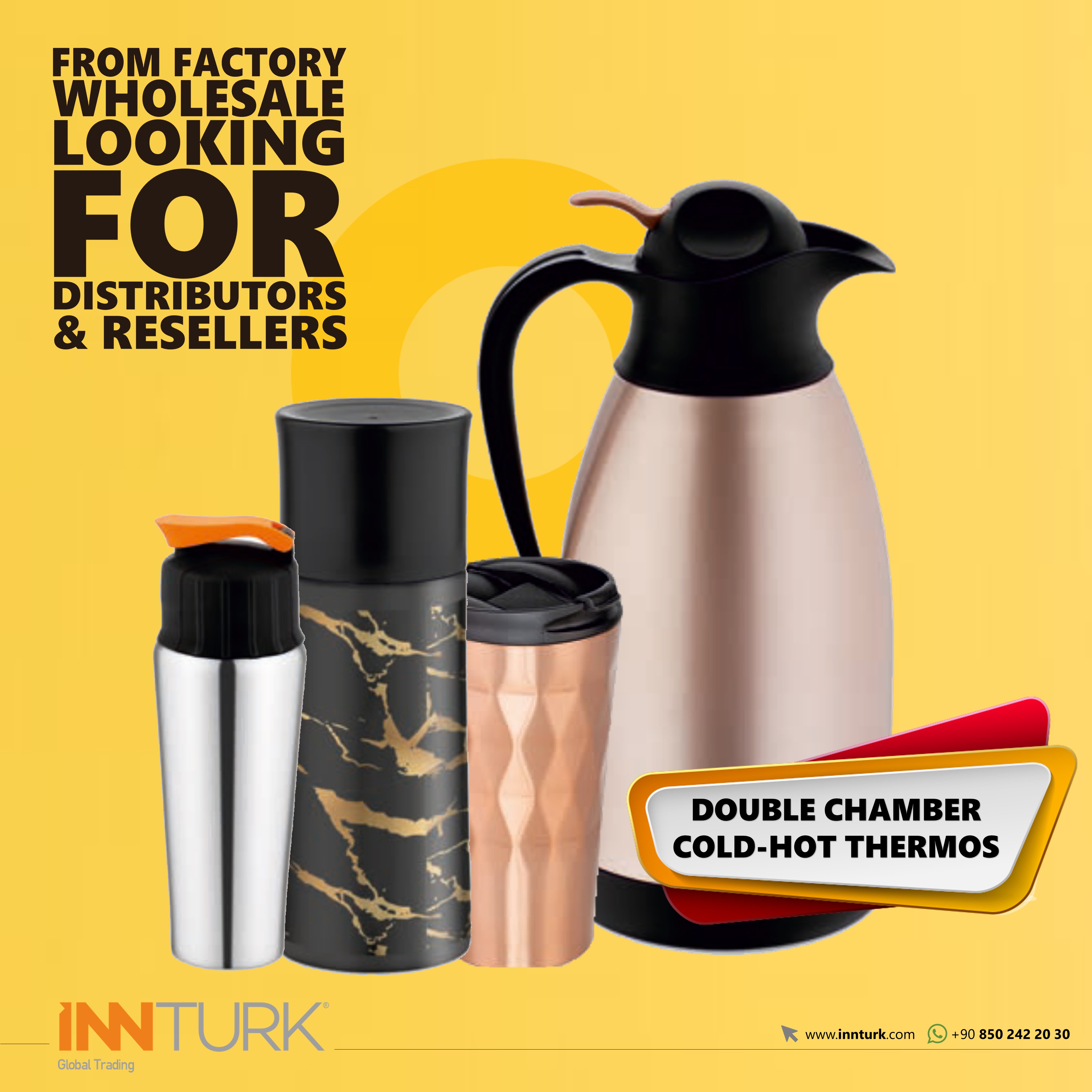WHOLESALE FACTORY DOUBLE STAINLESS STEEL THERMOS WITH COLD-HOT CHAMBER (350B-PZ) 2