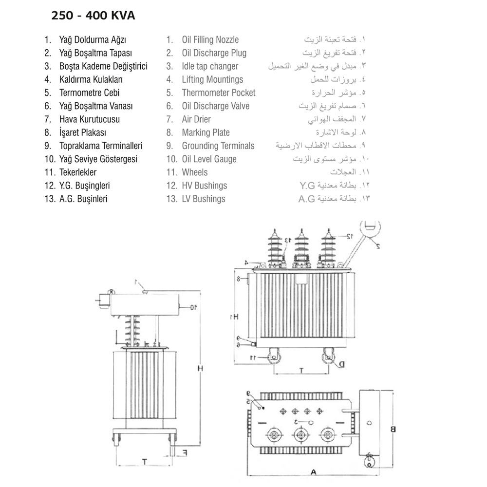 630 kVA DISTRIBUTION TRANSFORMER OIL TYPE 7
